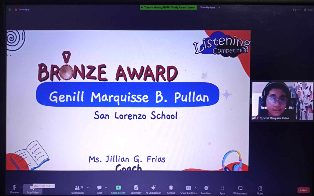 Intermediate student takes the Bronze Award in HLL Online Listening Contest
